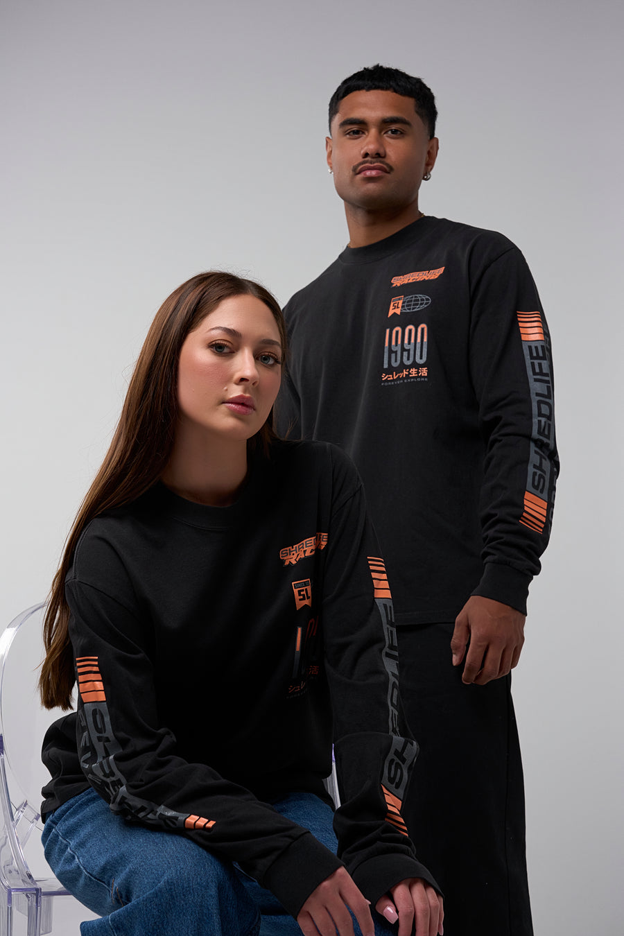 RACER LONG SLEEVE - FADED BLACK