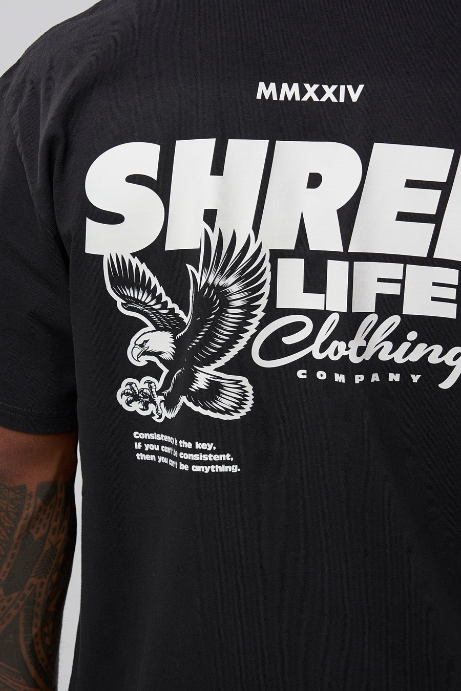 KEY TO CONSISTENCY TEE - FADED BLACK