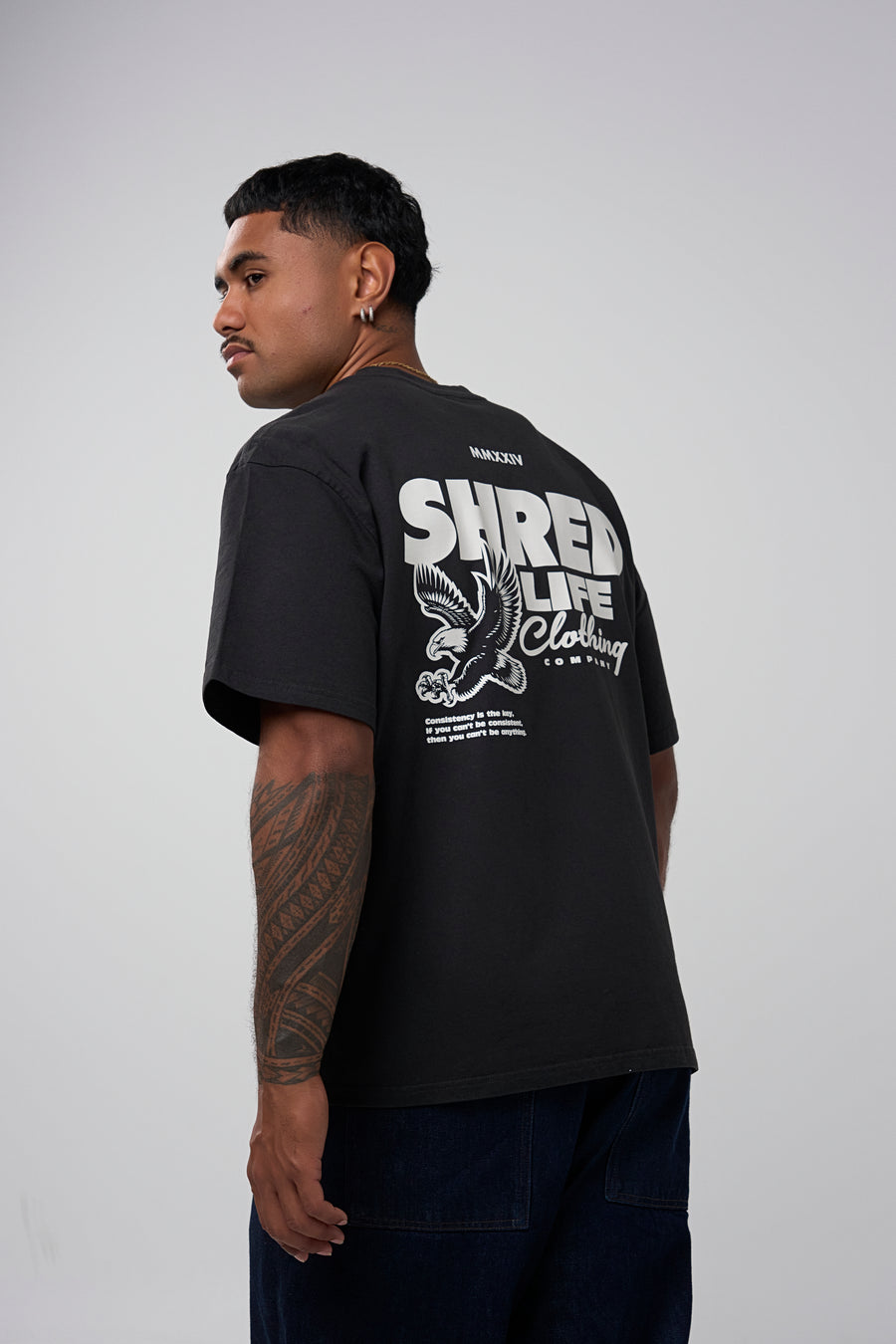 KEY TO CONSISTENCY TEE - FADED BLACK