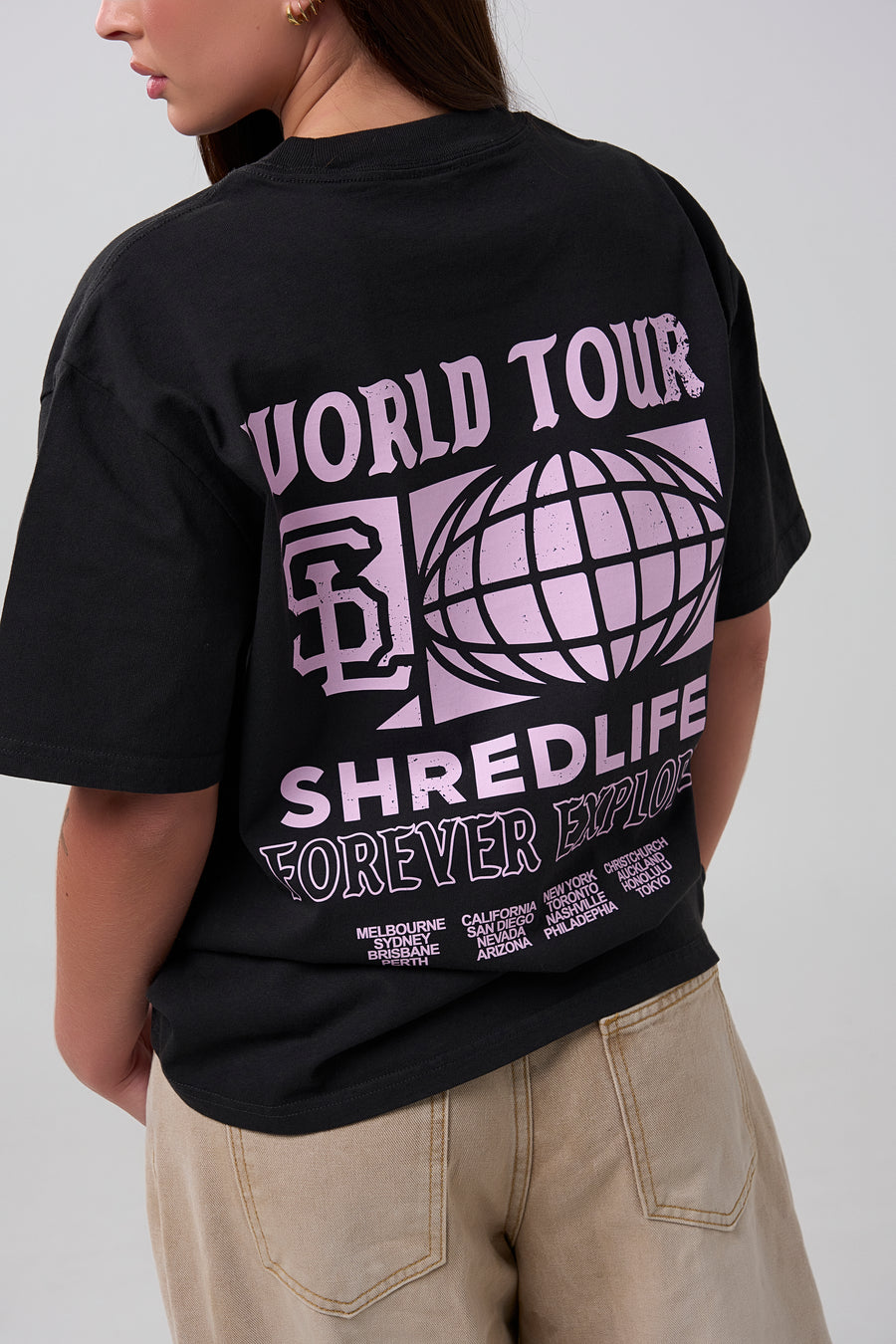 WORLD TOUR TEE - FADED BLACK