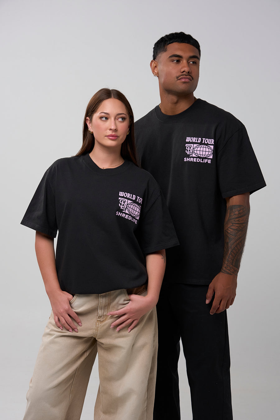 WORLD TOUR TEE - FADED BLACK