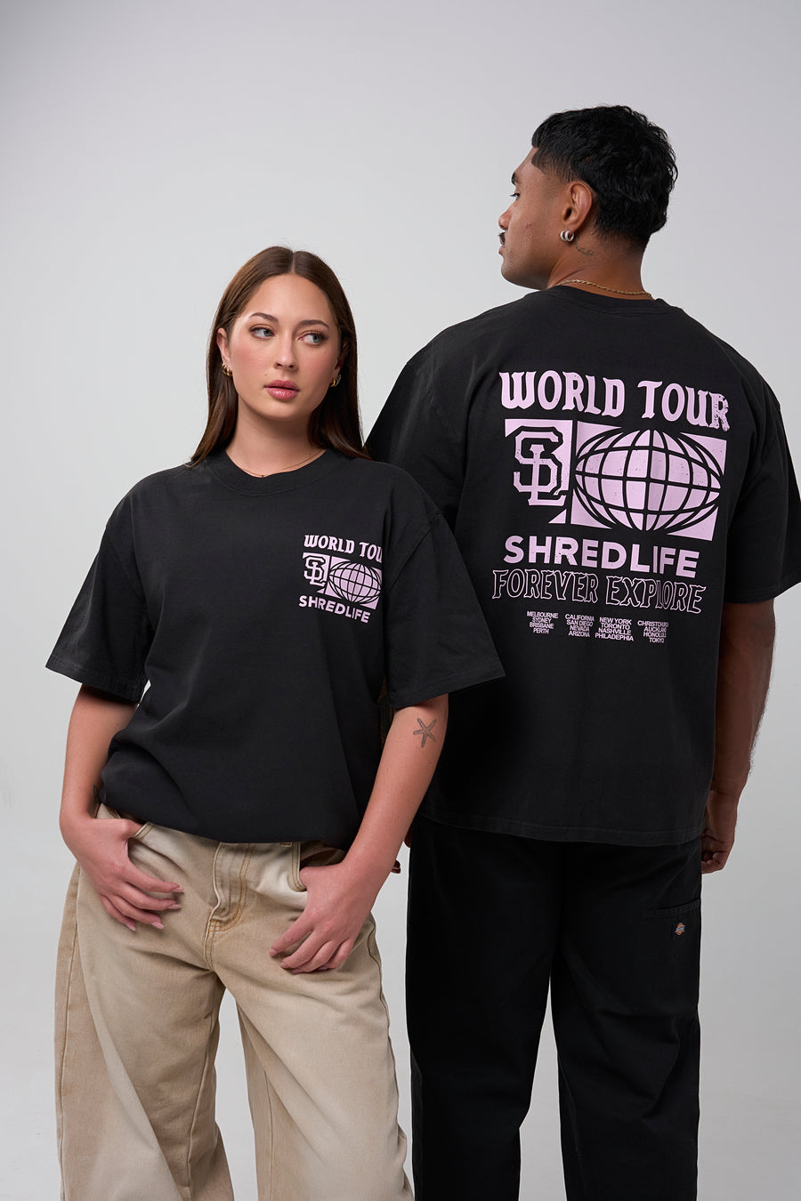 WORLD TOUR TEE - FADED BLACK