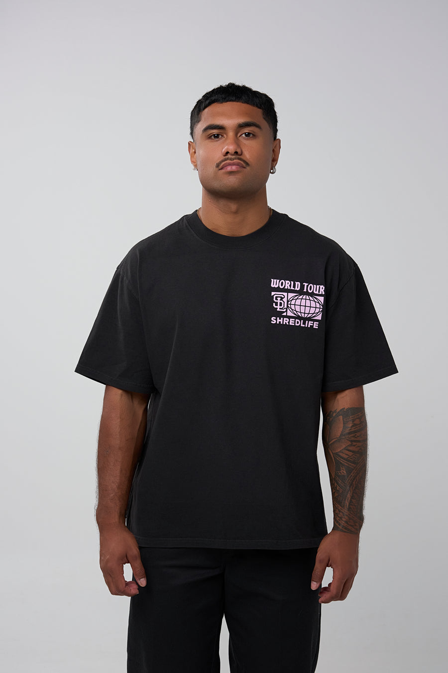 WORLD TOUR TEE - FADED BLACK