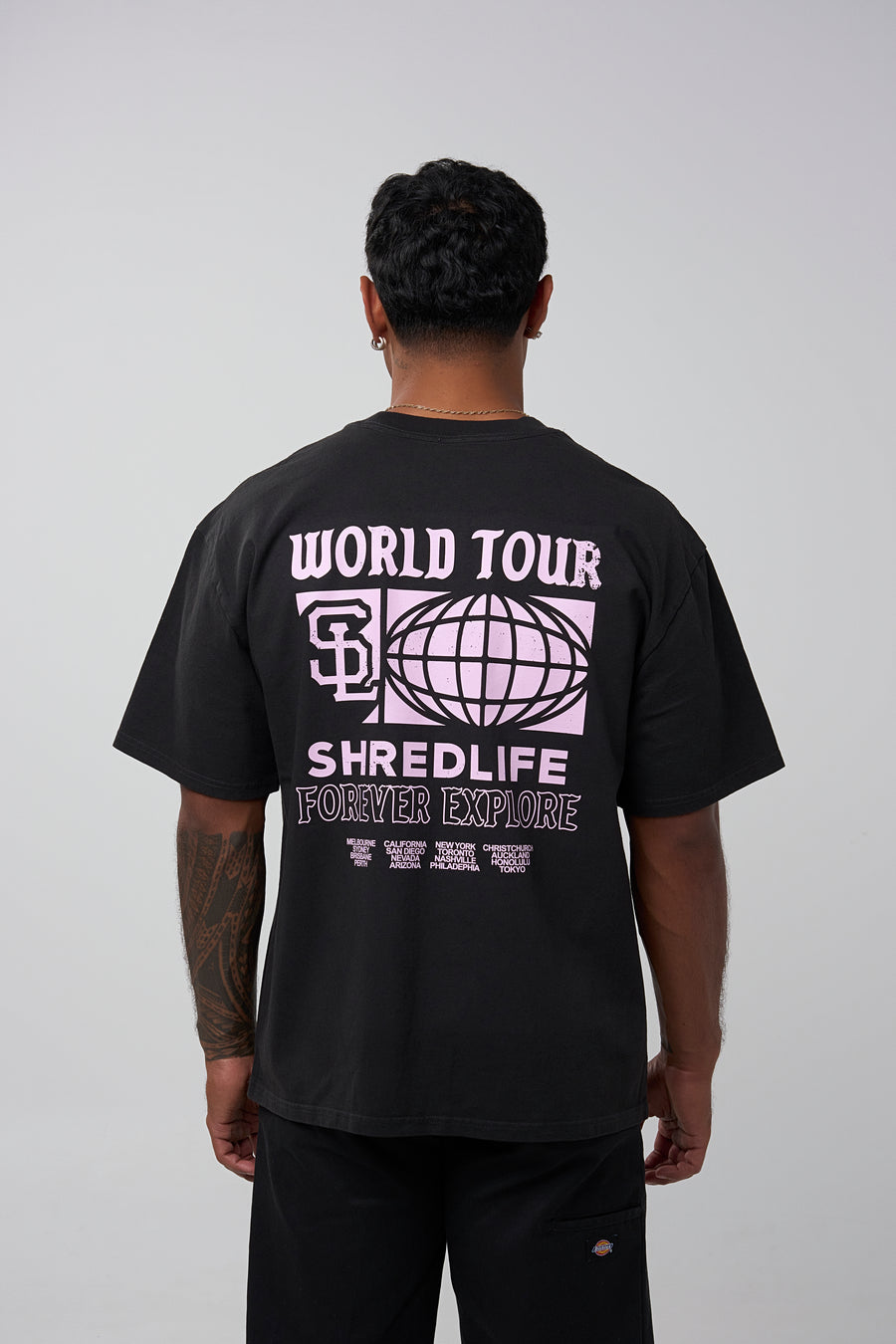 WORLD TOUR TEE - FADED BLACK
