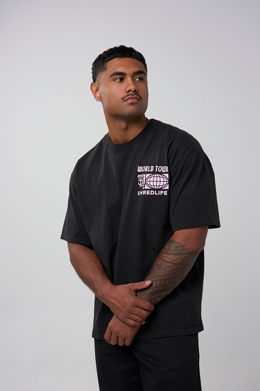 WORLD TOUR TEE - FADED BLACK