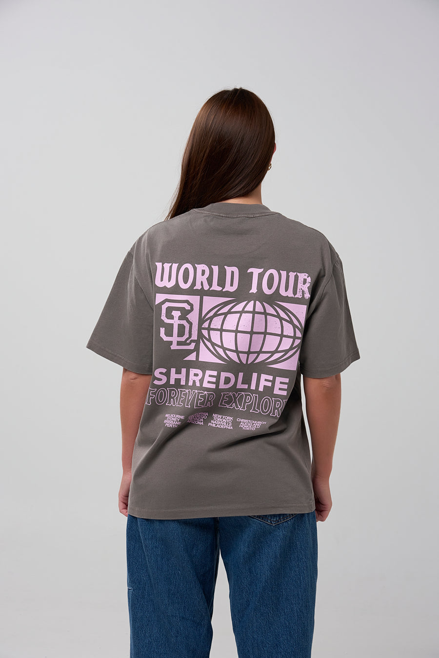 WORLD TOUR TEE - FADED GREY