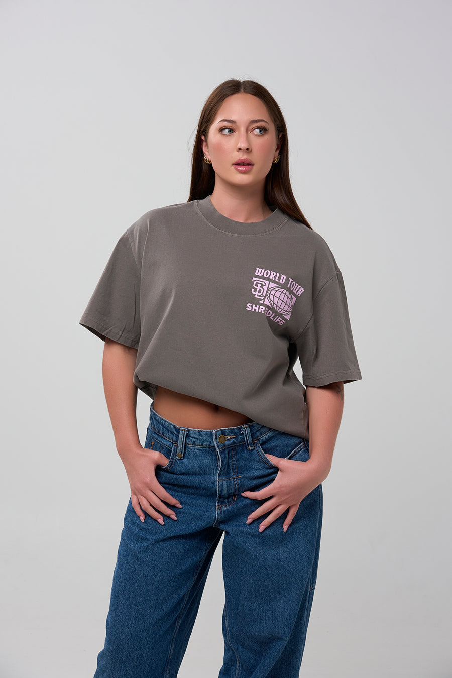 WORLD TOUR TEE - FADED GREY