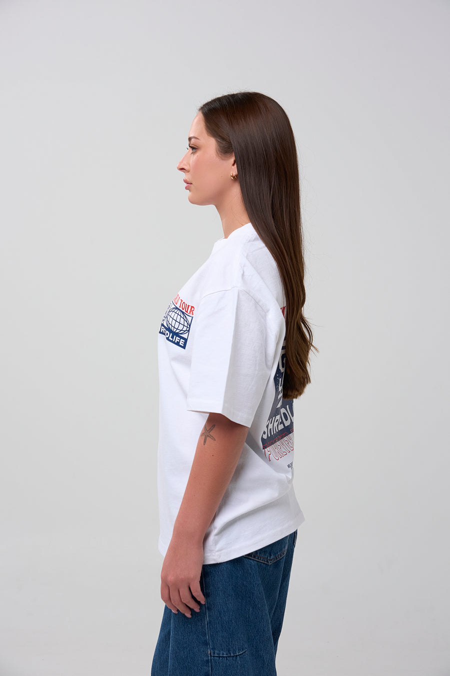 WORLD TOUR TEE - FADED WHITE