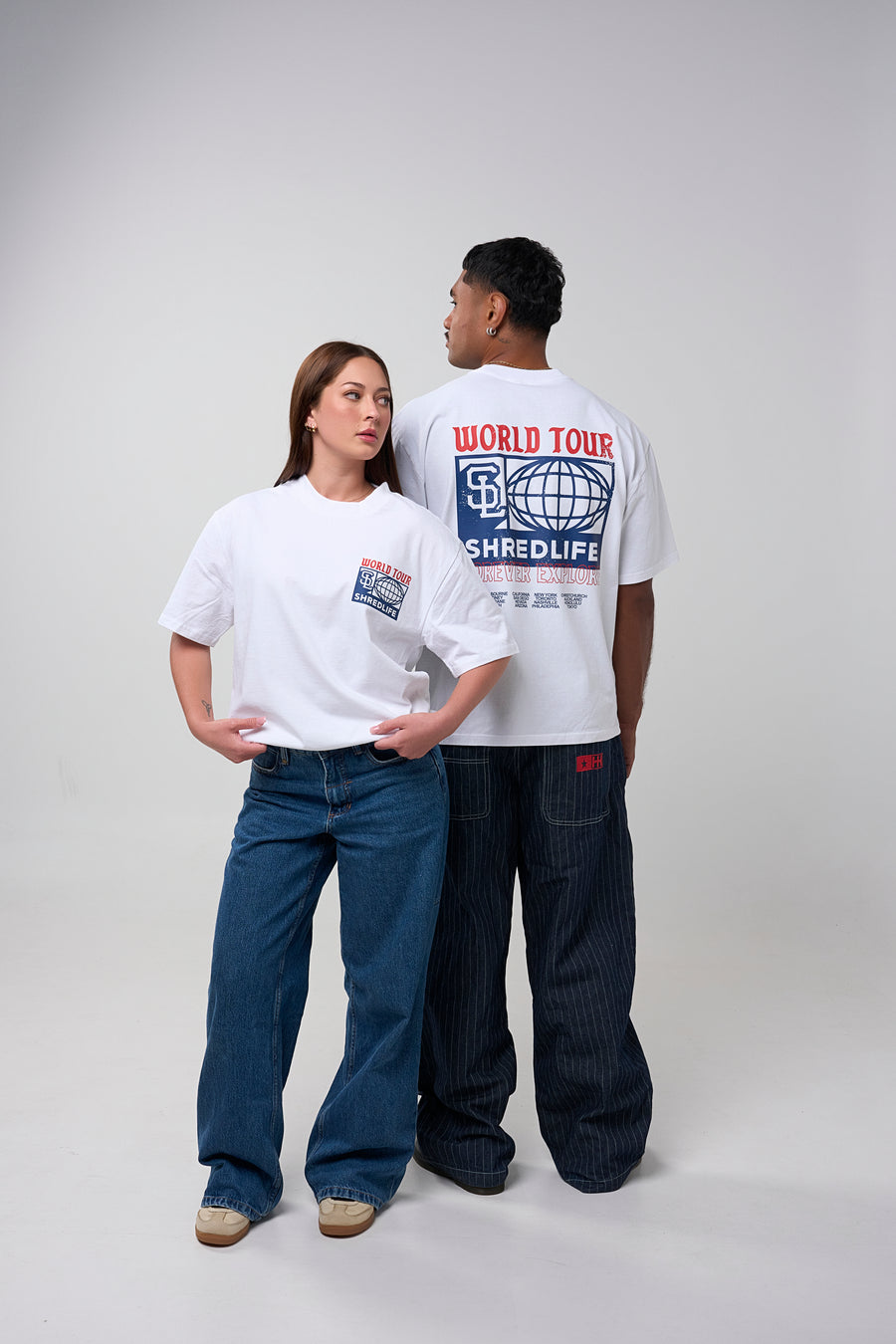 WORLD TOUR TEE - FADED WHITE