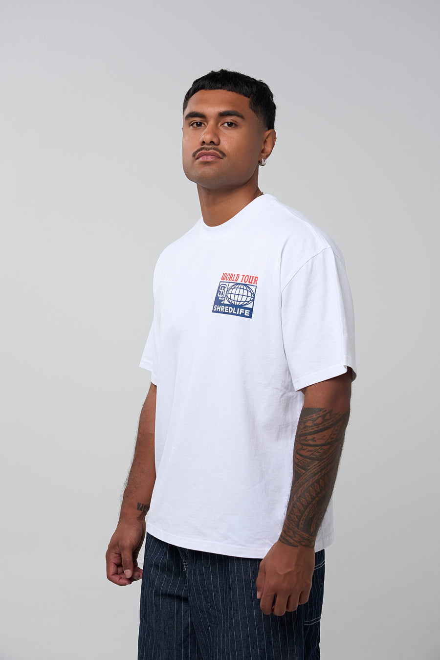 WORLD TOUR TEE - FADED WHITE
