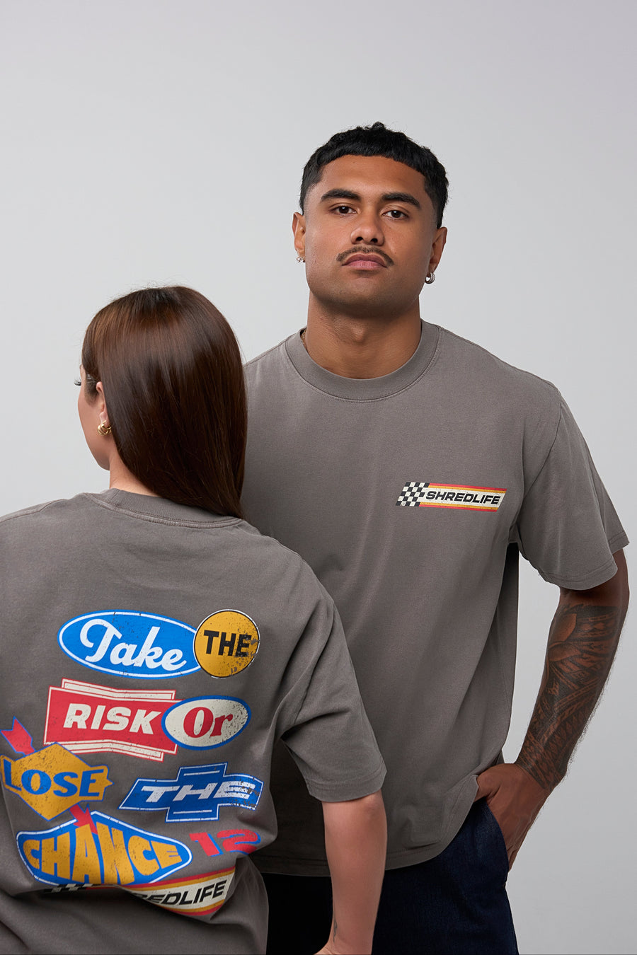 SPEEDWAY TEE - FADED GREY