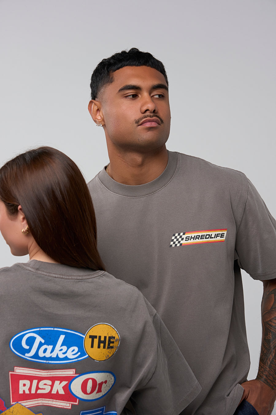 SPEEDWAY TEE - FADED GREY