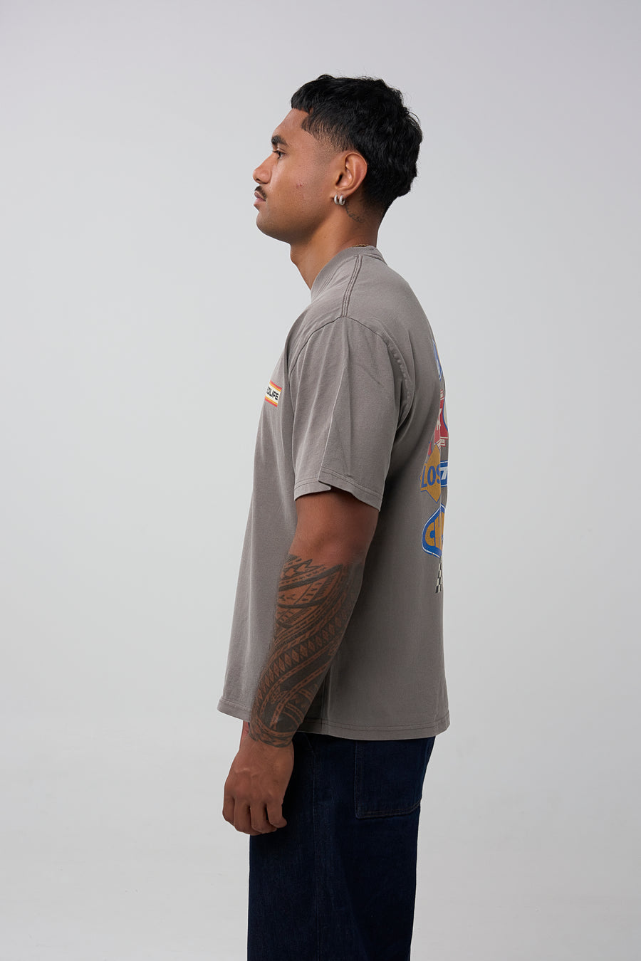 SPEEDWAY TEE - FADED GREY