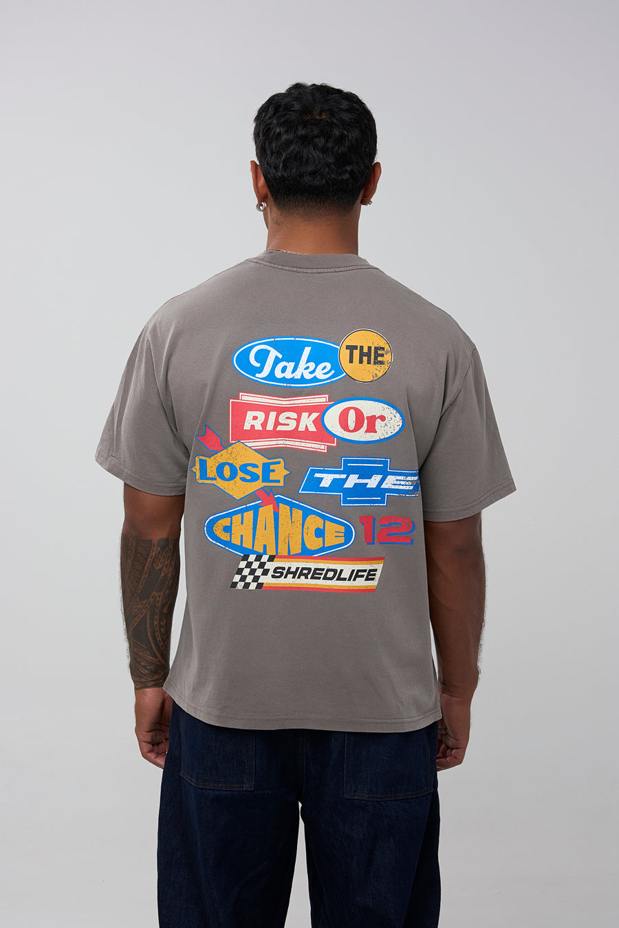 SPEEDWAY TEE - FADED GREY