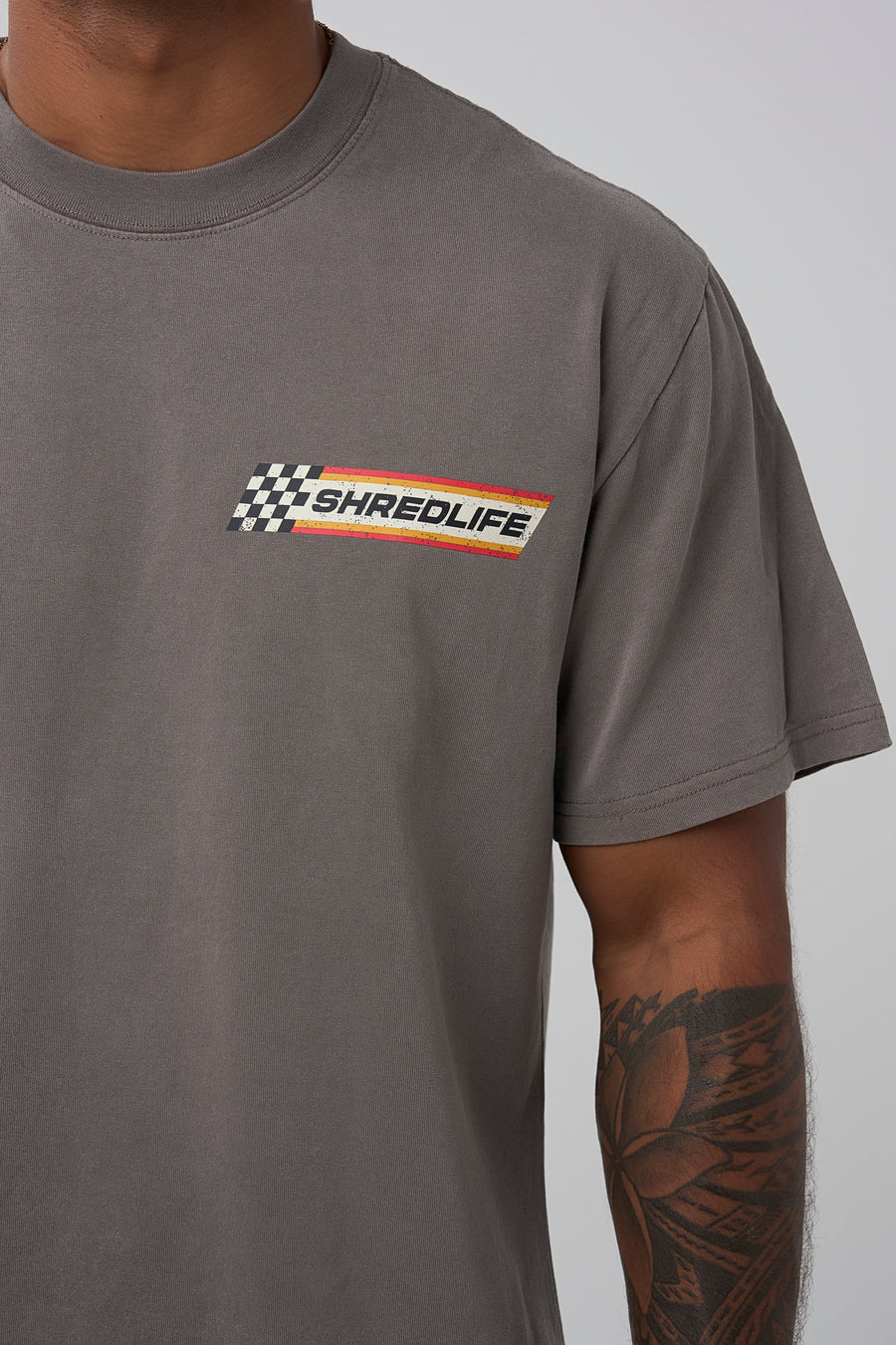 SPEEDWAY TEE - FADED GREY