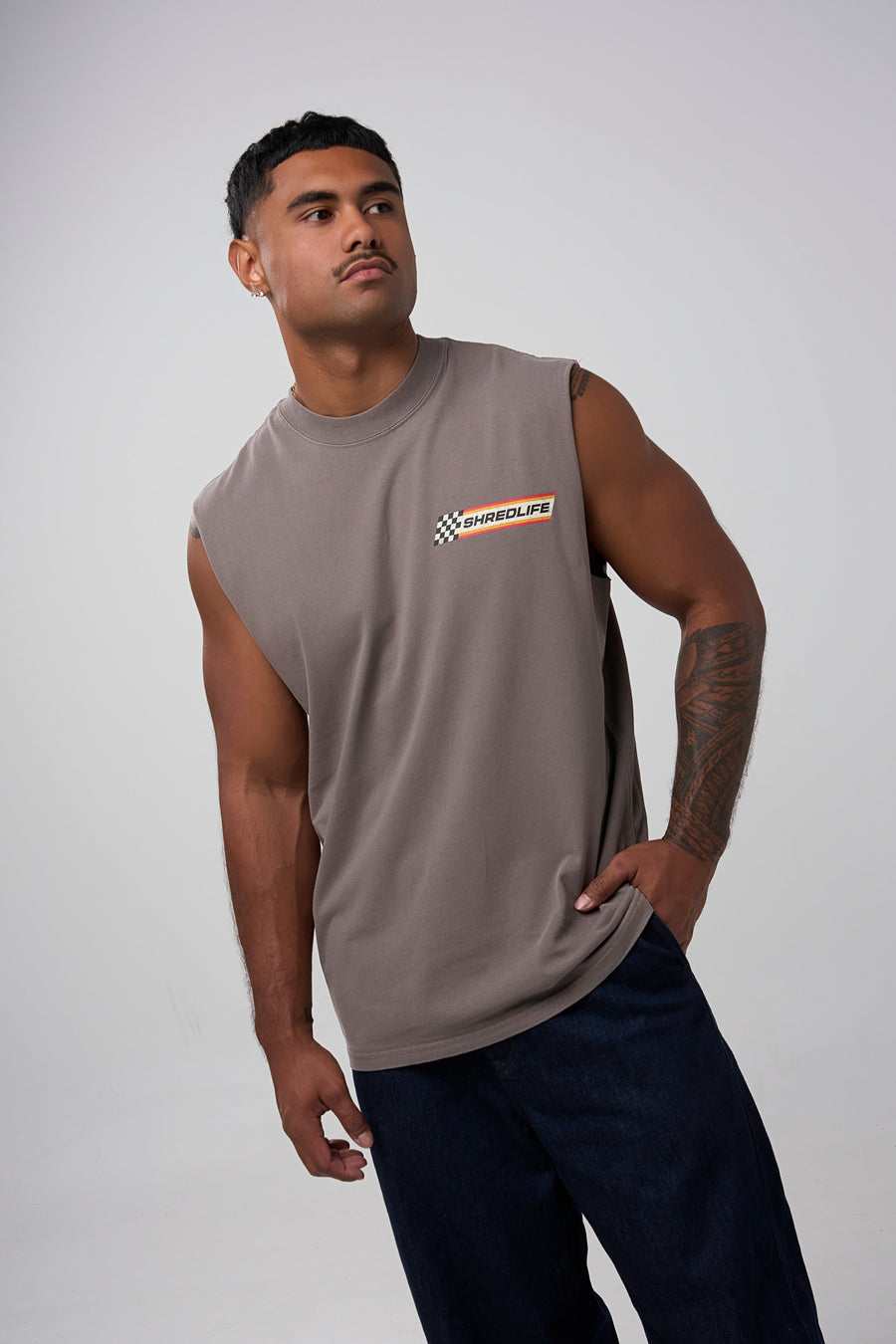 SPEEDWAY TANK - FADED GREY