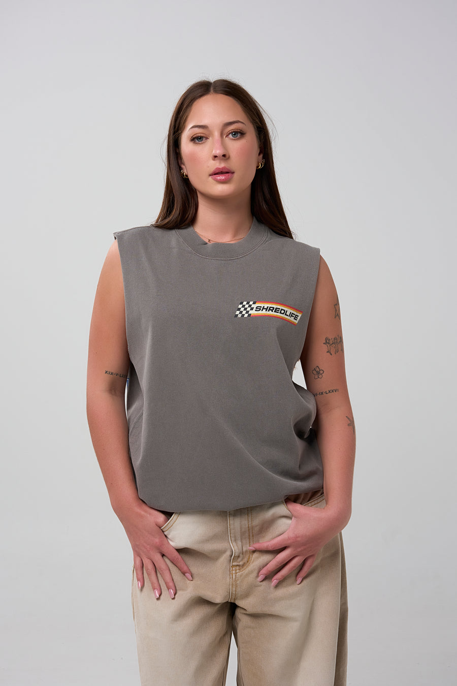 SPEEDWAY TANK - FADED GREY