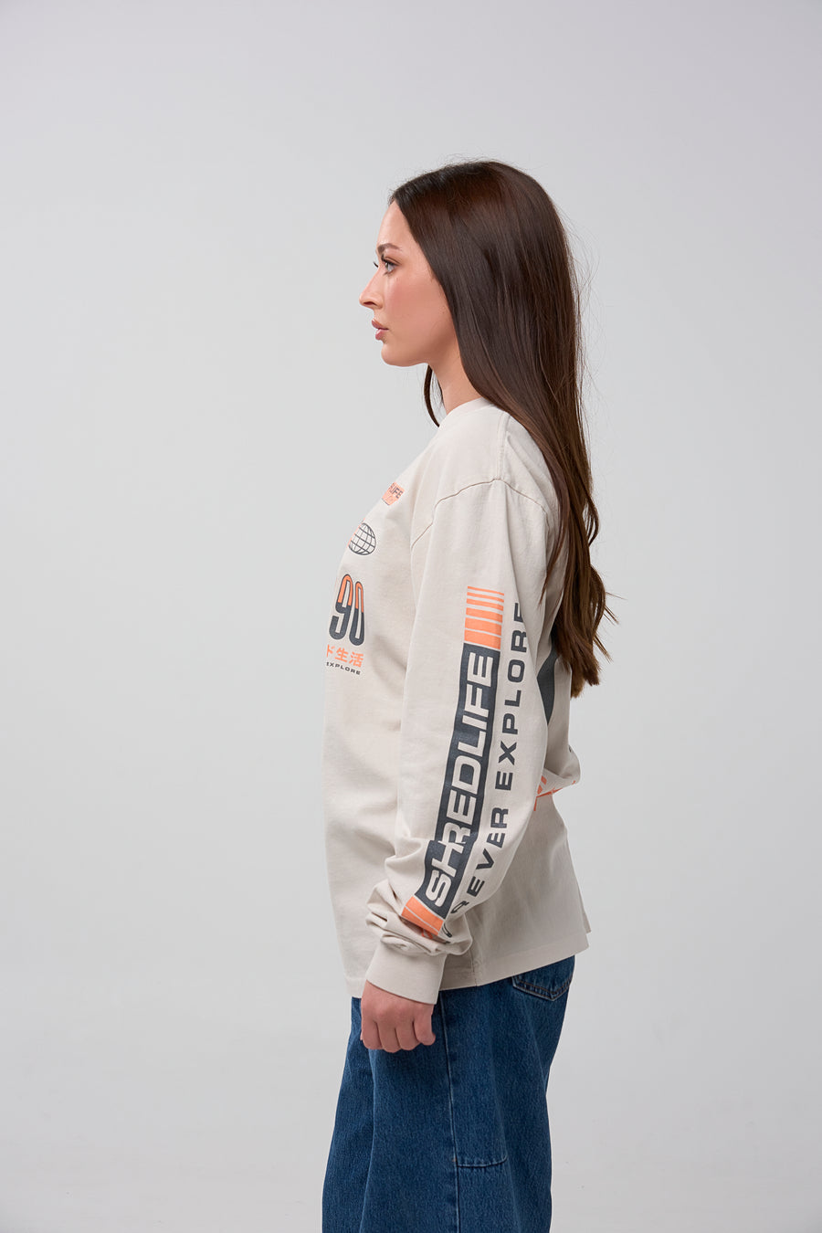 RACER LONG SLEEVE - FADED BONE