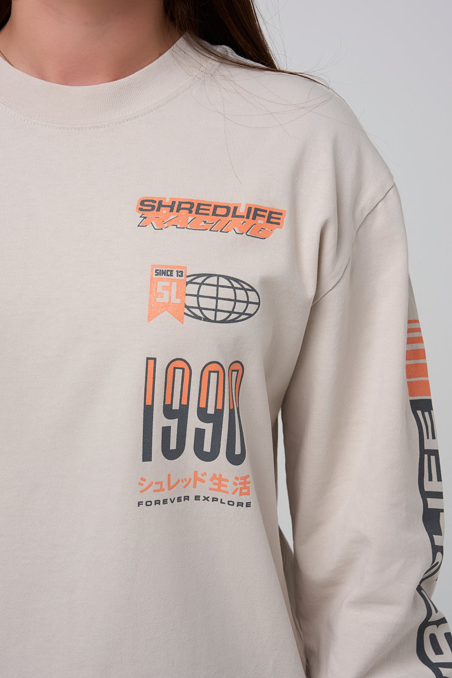 RACER LONG SLEEVE - FADED BONE