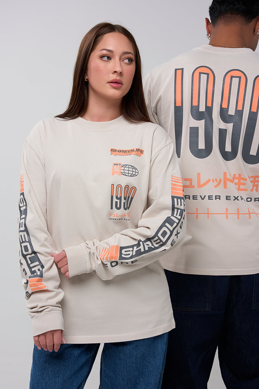 RACER LONG SLEEVE - FADED BONE