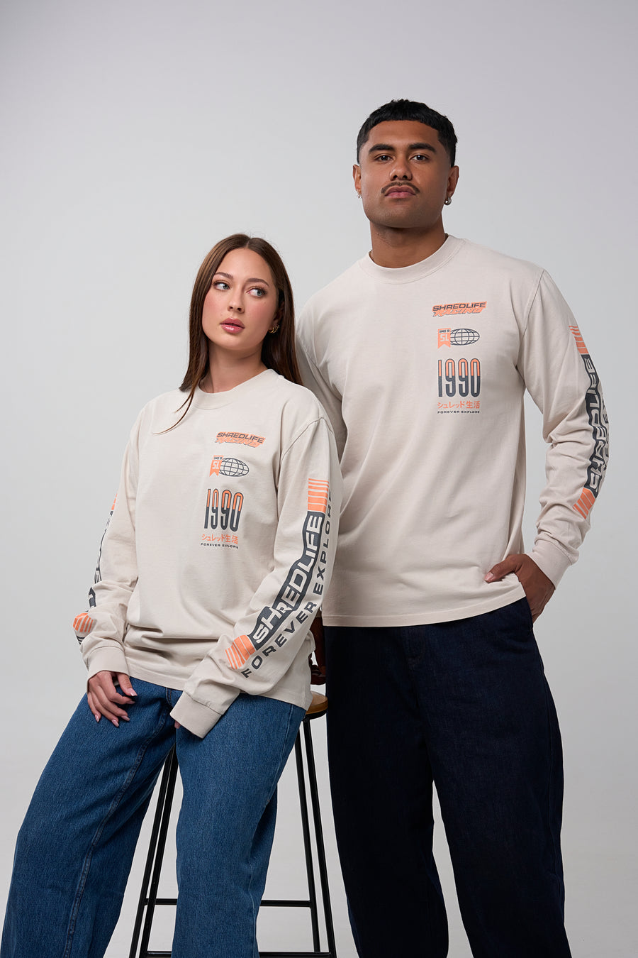 RACER LONG SLEEVE - FADED BONE