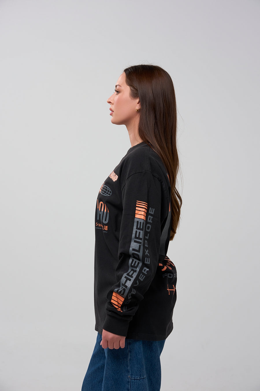 RACER LONG SLEEVE - FADED BLACK